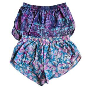 2 Pairs TINLEY Activewear Lined Running Shorts, Bright Colors, Women's M and L